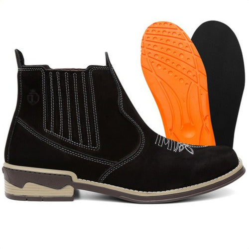 Bota Masculina Chelsea Botina Leve E Macia Palmilhas De Gel